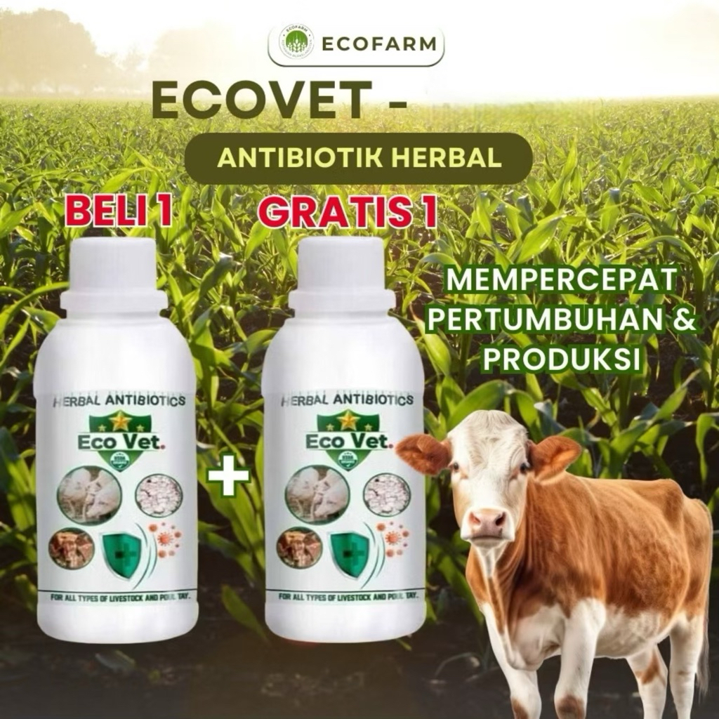 BELI 1 GRATIS 1 - ECOVET VITAMIN NUTRISI HEWAN TERNAK BABI SAPI KAMBING AYAM ENTOK