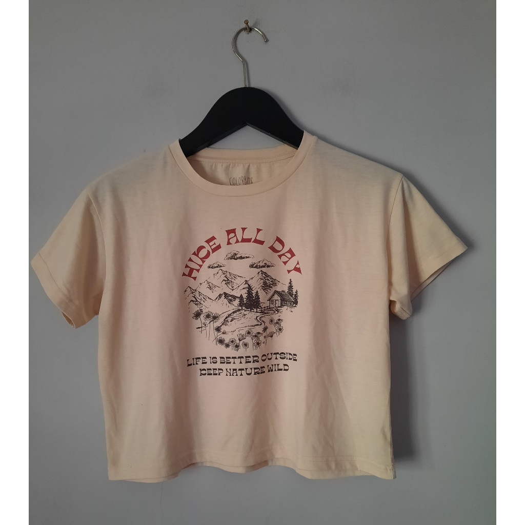 Preloved Kaos Crop Top Colorbox