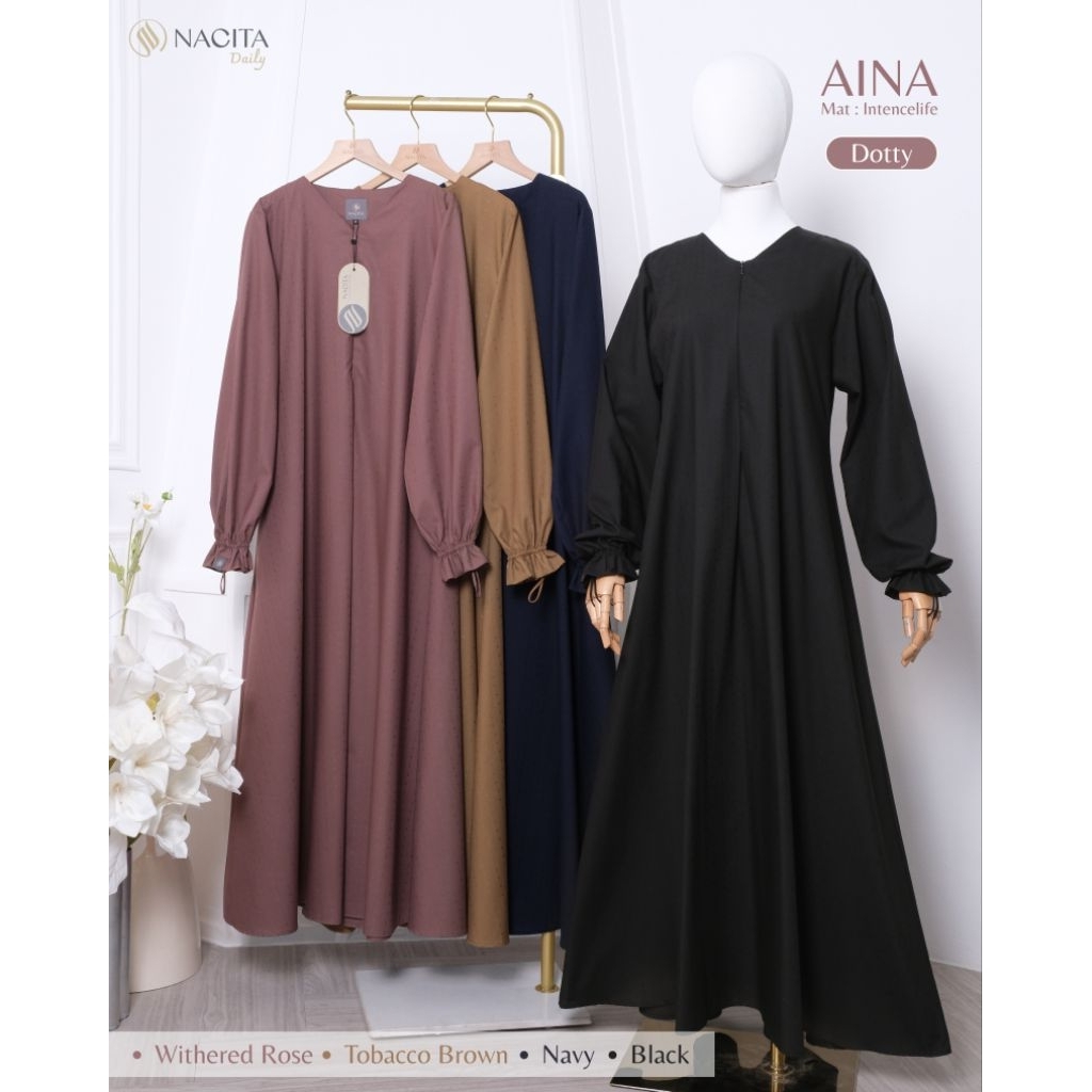 NACITA ~ ABAYA AINA / DAILY ABAYA TERBARU TERMURAH NYAMAN/GAMIS SAJA