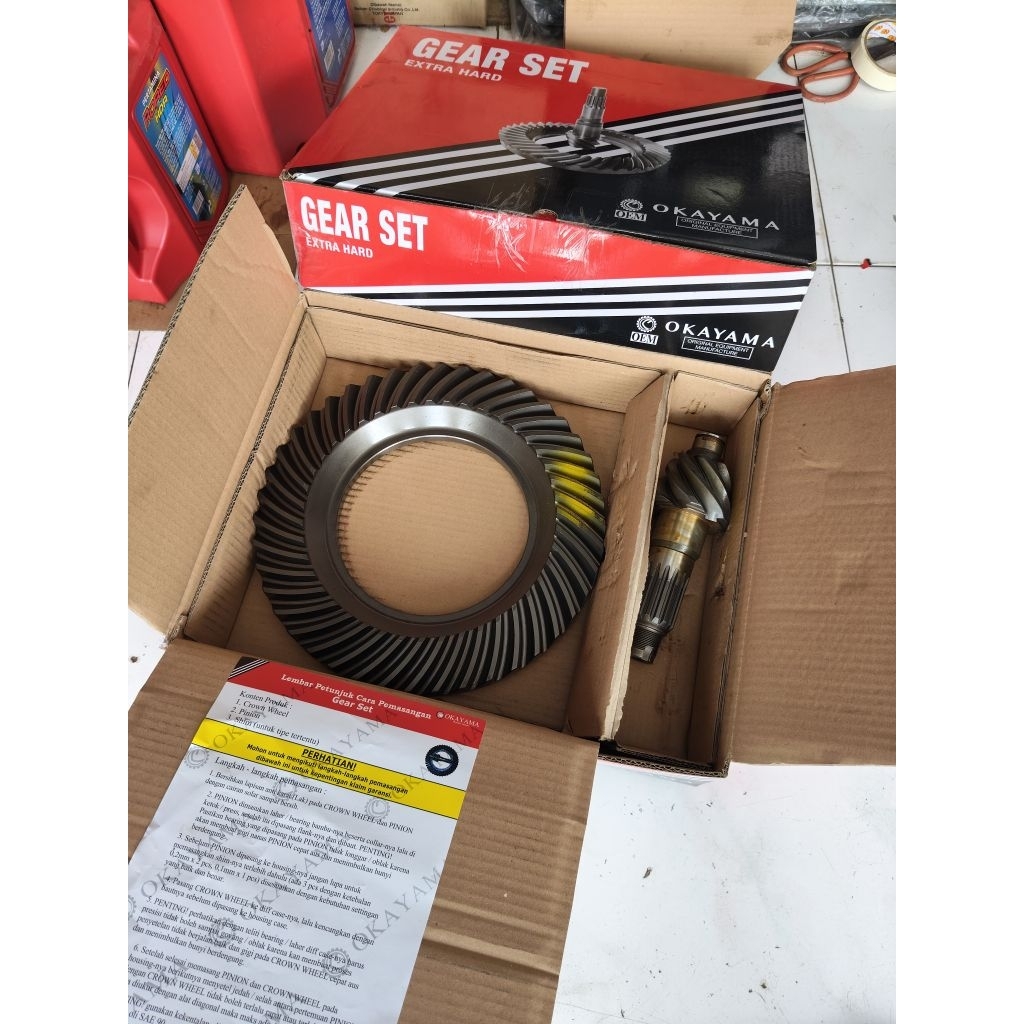 GEAR SET/CROWN WHEEL OKAYAMA ISUZU NMR-71 ASLI (7X43) MERK OKAYAMA HARD TIPE ASLI KOREA