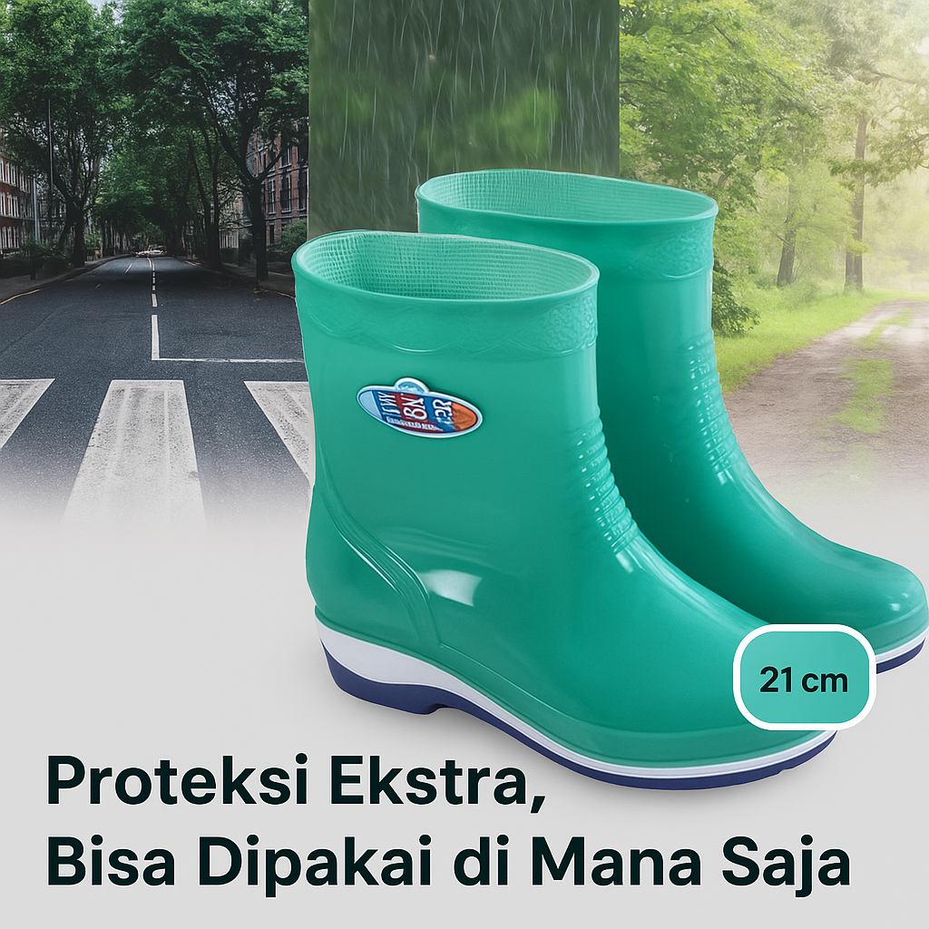 Sepatu Boots Wanita | Sepatu Karet Wanita | Empuk & Ringan