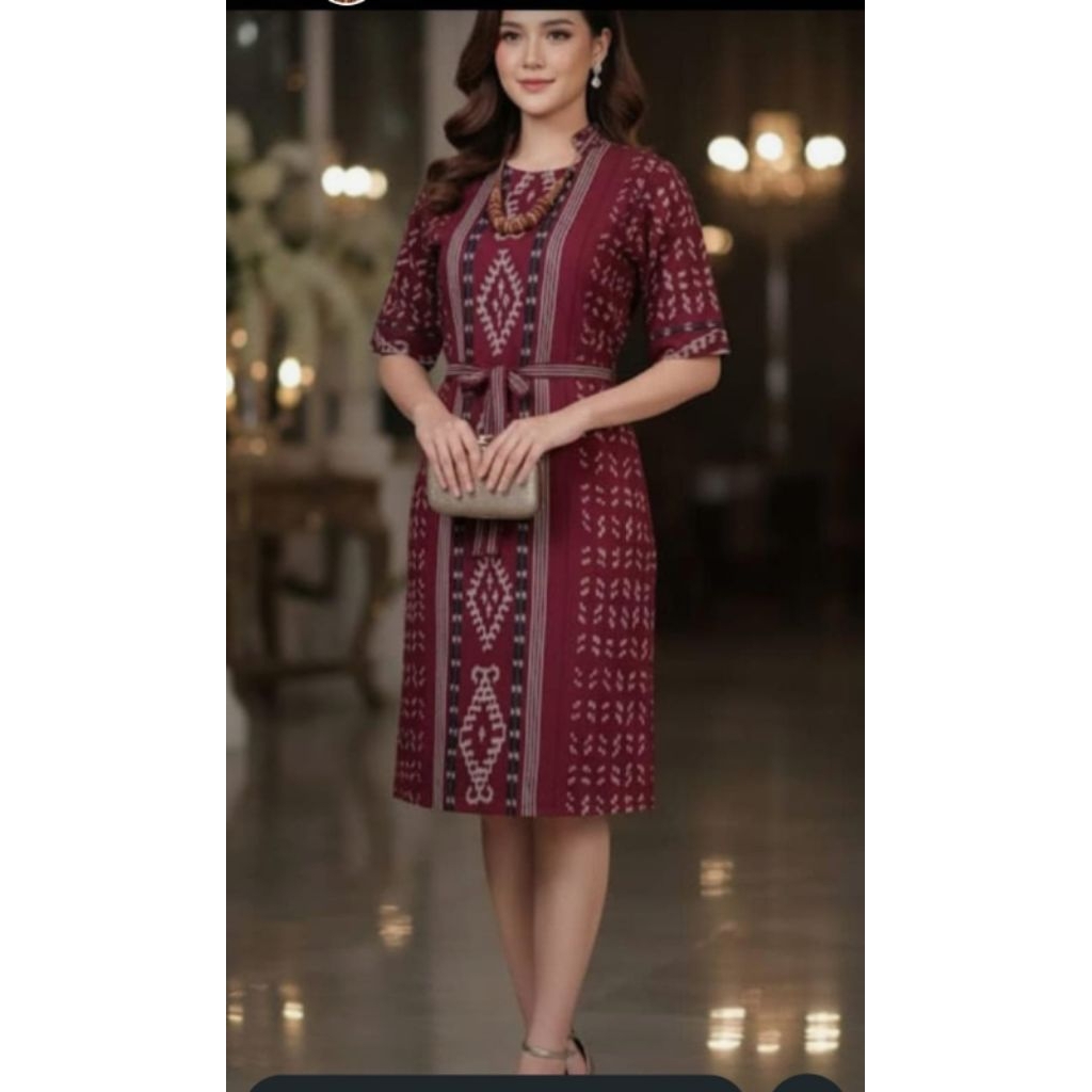 dres tenun Jepara model Karina tenun