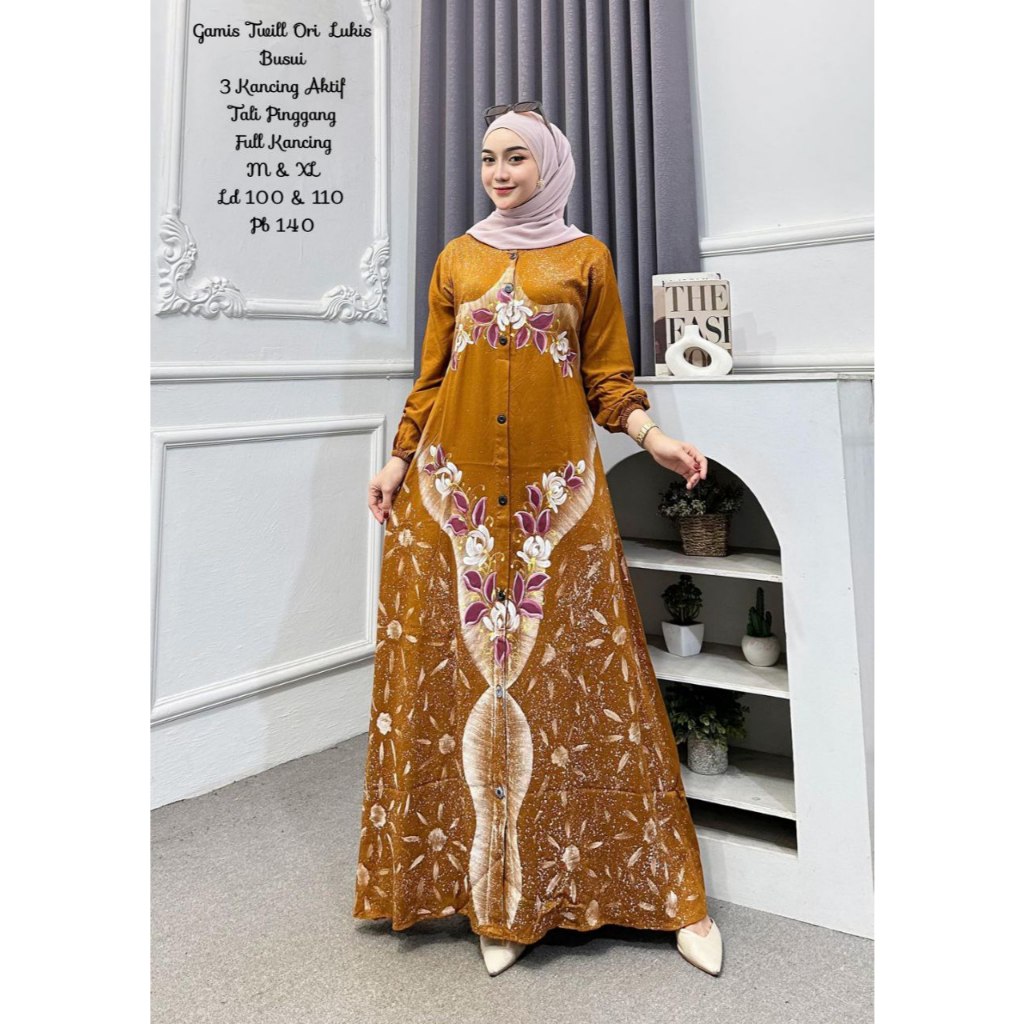 ARIEFA BATIK - PROMO HARI INI GAMIS RAYON CANDI MEKAR SIZE M | GAMIS CANDI MEKAR | GAMIS TWILL ORI |
