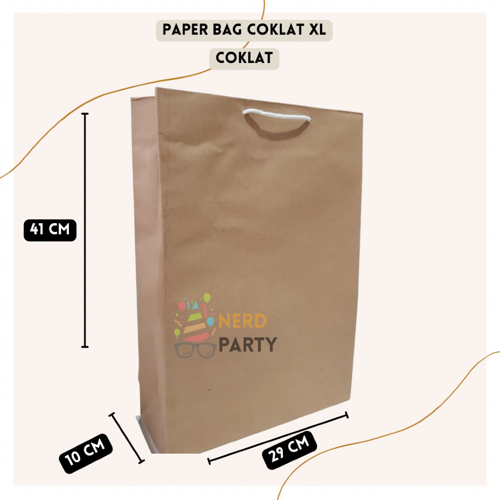 Paper Bag Coklat XL / Paper Bag Kraft / Tas Kertas / Tas Tenteng