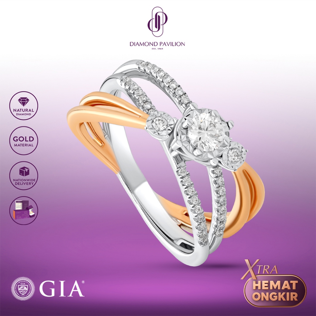 Diamond Pavilion Cincin Emas Batu Berlian Alamea Ring