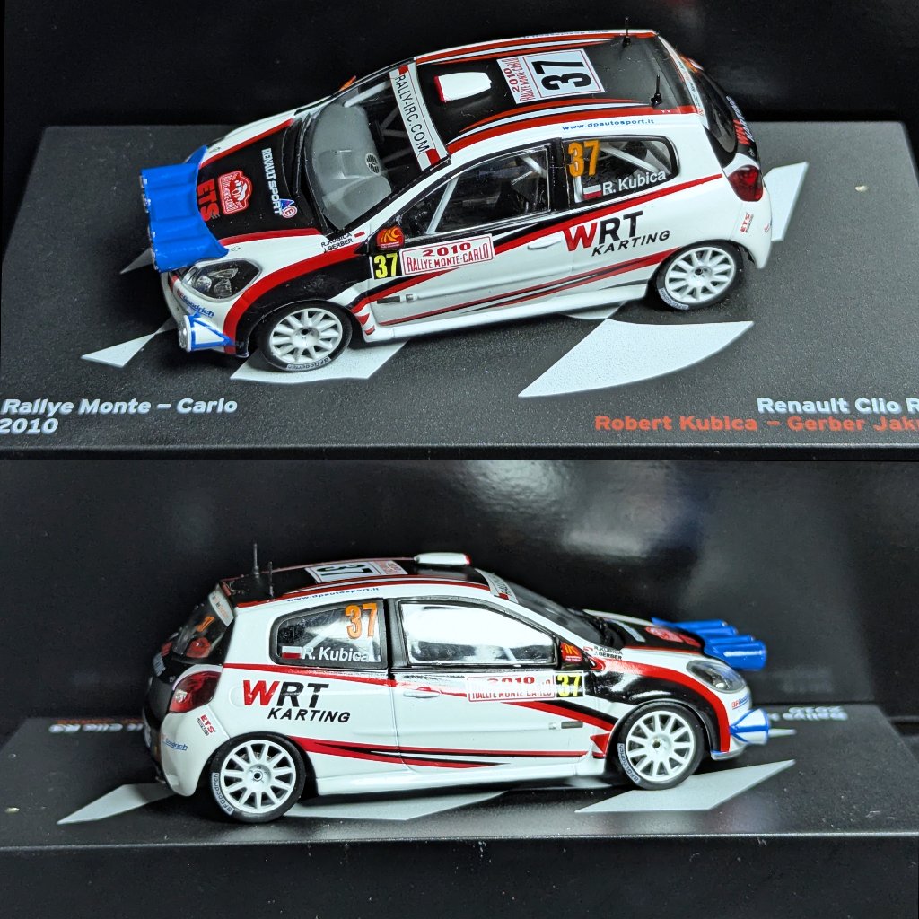 DeAgostini Altaya Renault Clio R3 Rallye Monte-Carlo 2010 - Robert Kubica & Gerber Jakub - 1/43 Scal