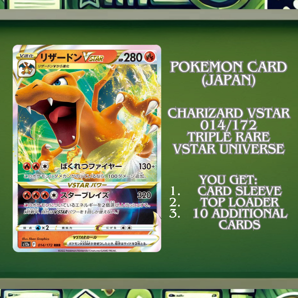 Kartu Pokemon TCG Charizard Vstar Vstar Universe 014/172 Triple Rare Japan