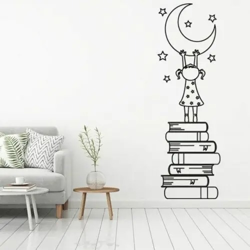 Stiker Dinding untuk Anak Perempuan dengan Buku Stiker Dinding Kamar Tidur Anak Perempuan Stiker Din