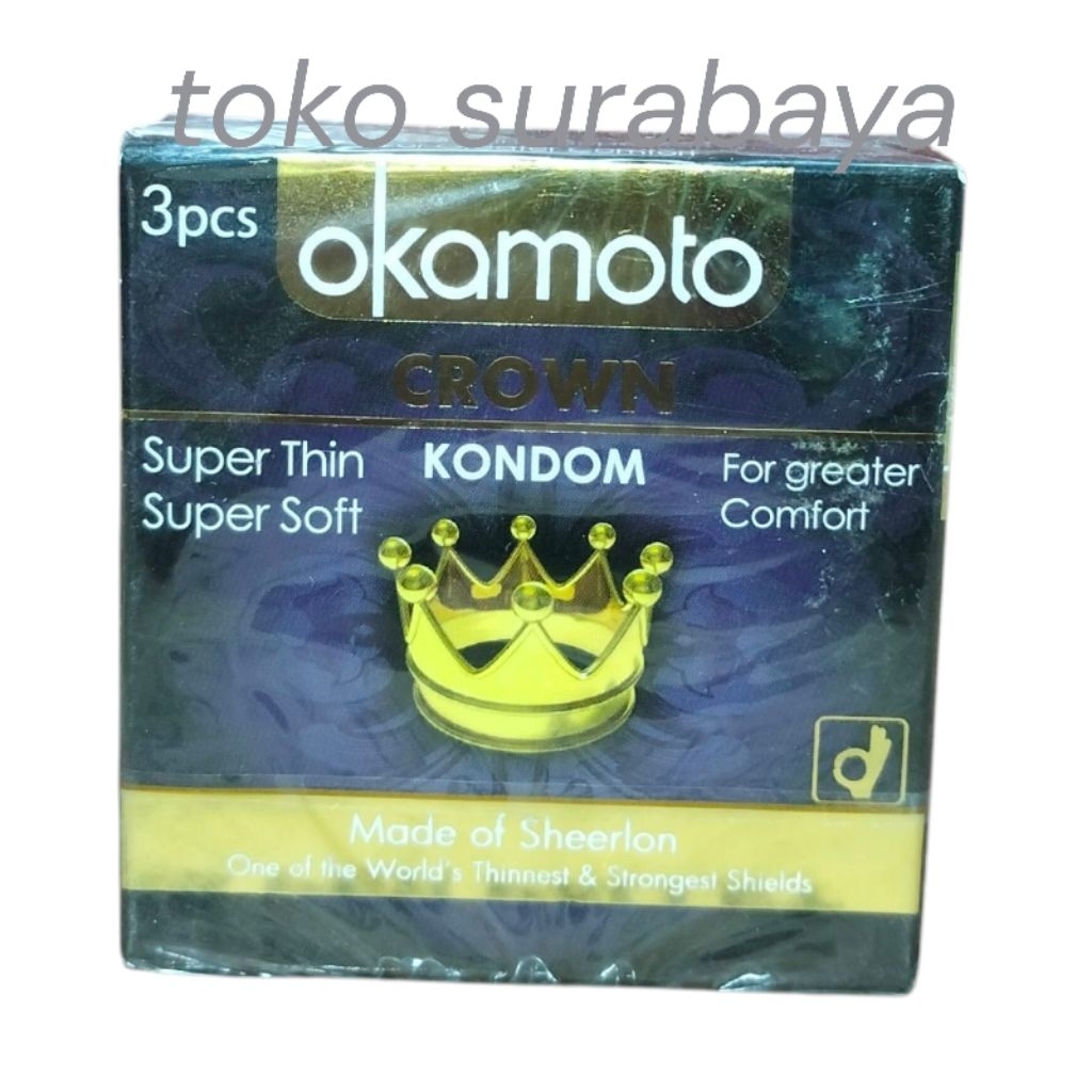 okamoto crown kondom super thin soft isi 3pcs