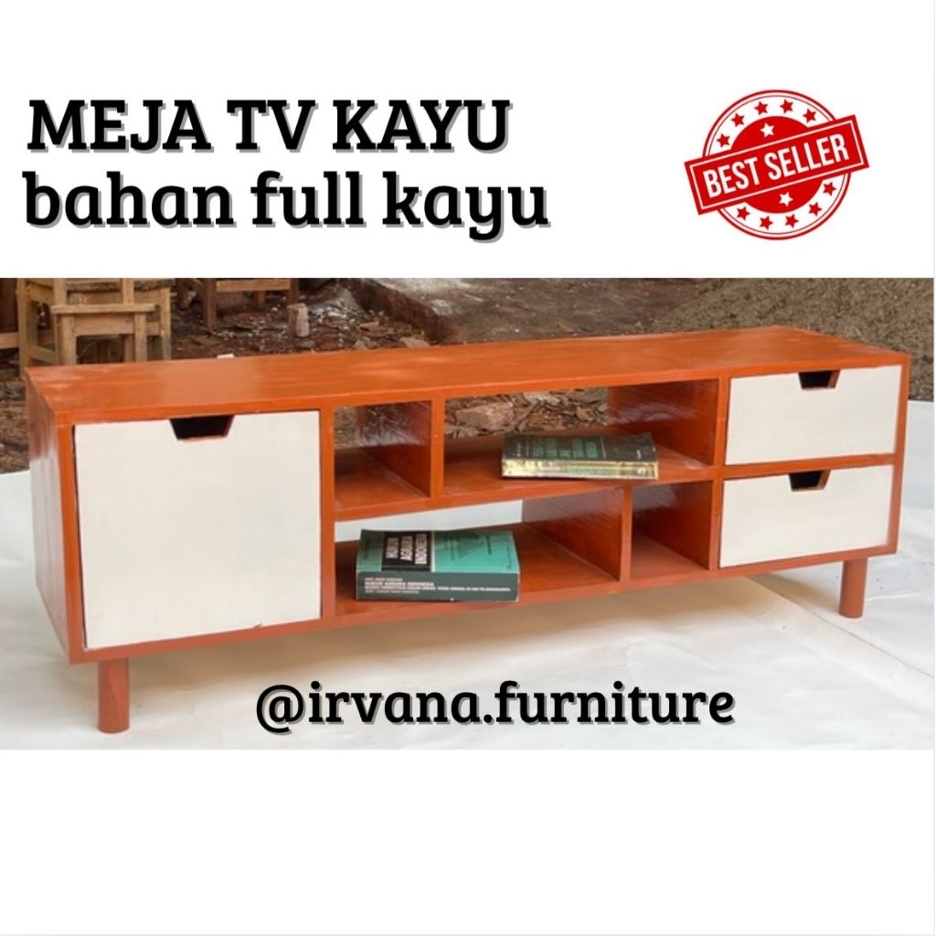 meja tv minimalis kayu mahoni