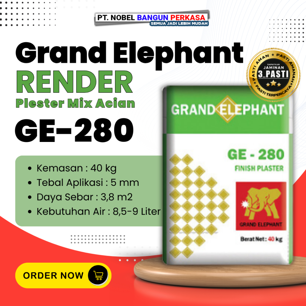 Semen Mortar Grand Elephant Render 40kg "GE 280"