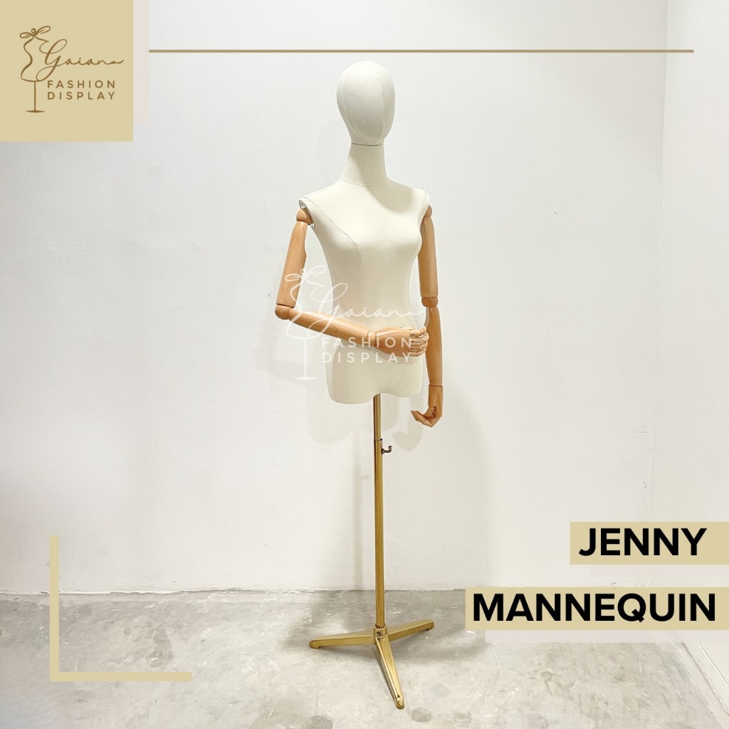 Manekin Setengah Badan Manekin Dm Tangan Robot Cewek Model Tangan Motif Kayu Pakai Kepala Tiang Besi