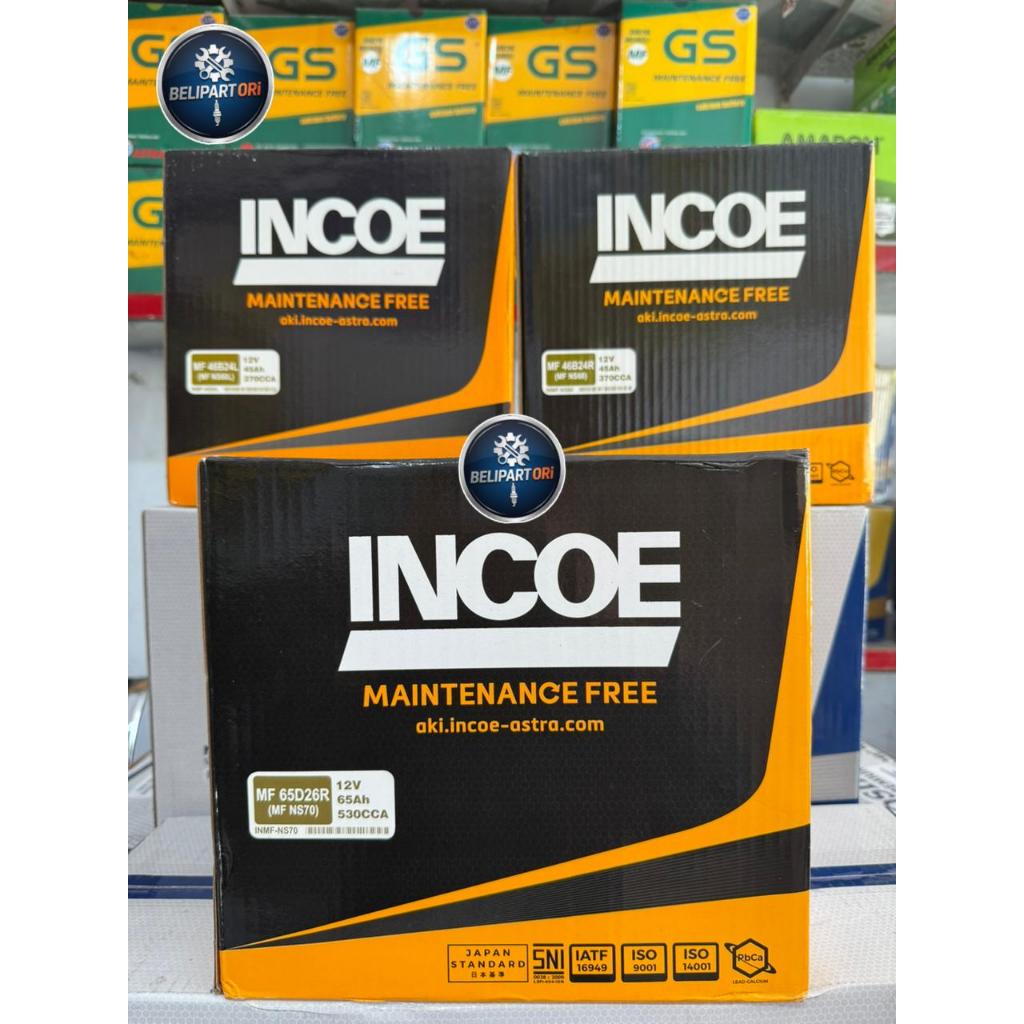 AKI KERING INCOE  NS70 = 65 Amper / 12 Volt   JAMINAN 100% ORIGINAL INCOE