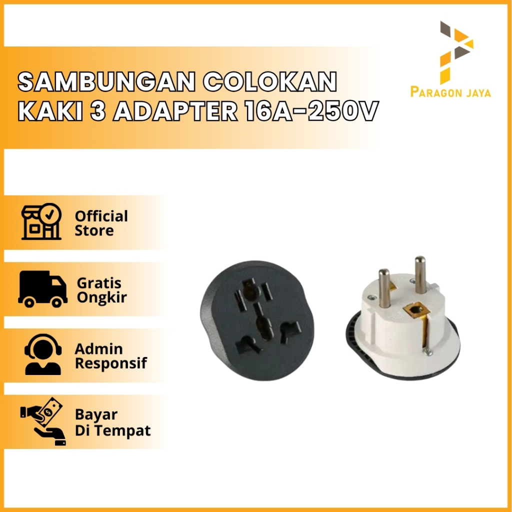 Over Steker Universal  / Sambungan Colokan Kaki 3 Adapter 16A -250V