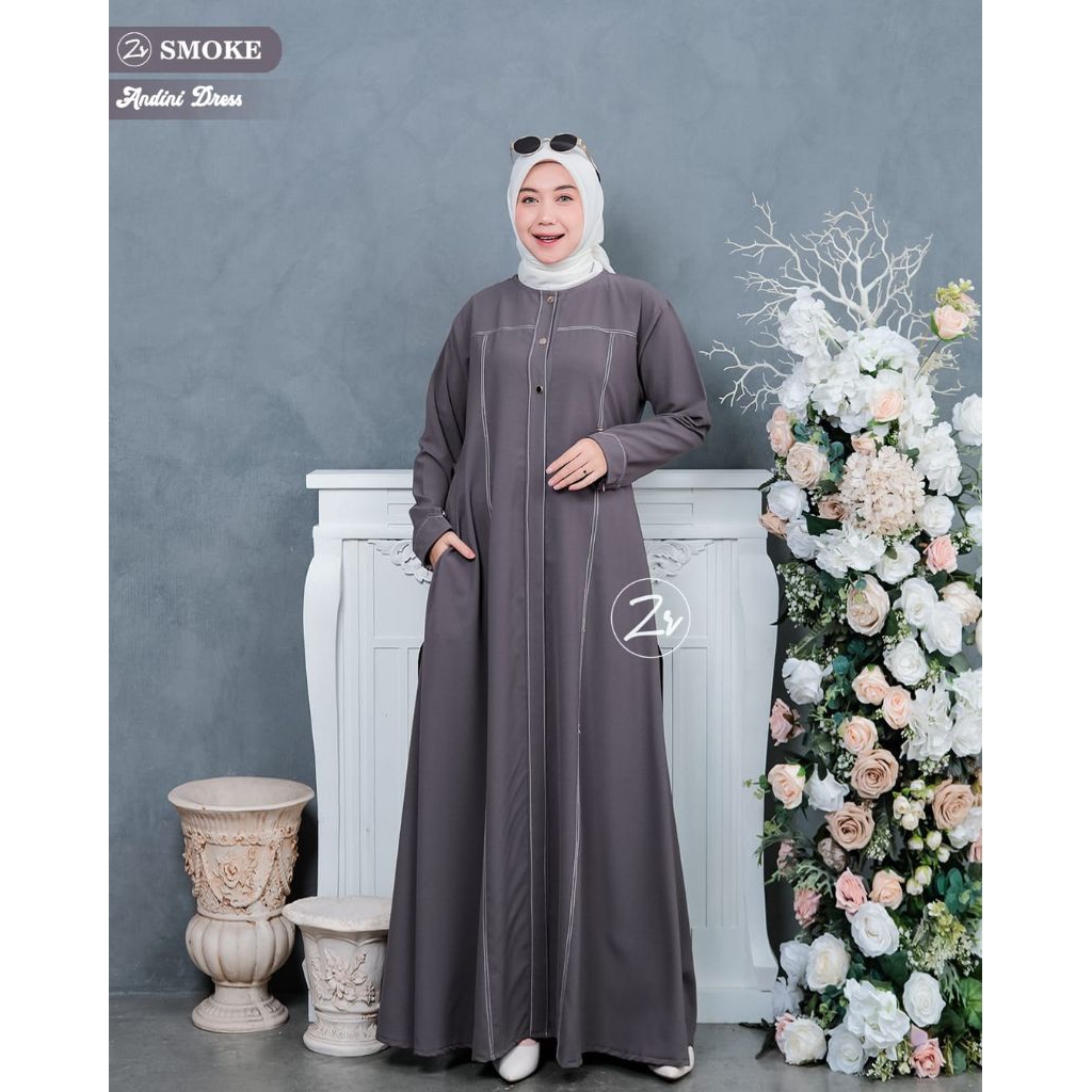 ANDINI Gamis Bahan Sabrina ORI by ZR Fashion/ Andini Dress ORI by ZR/ Gamis Andini Dress ZR Fashion/