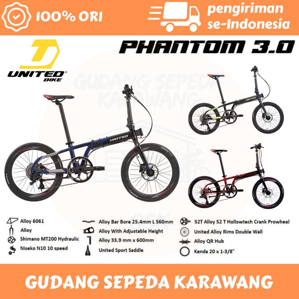 SEPEDA LIPAT FOLDING BIKE UNITED 20 INCH PHANTOM 3.0 SUPER PROMO