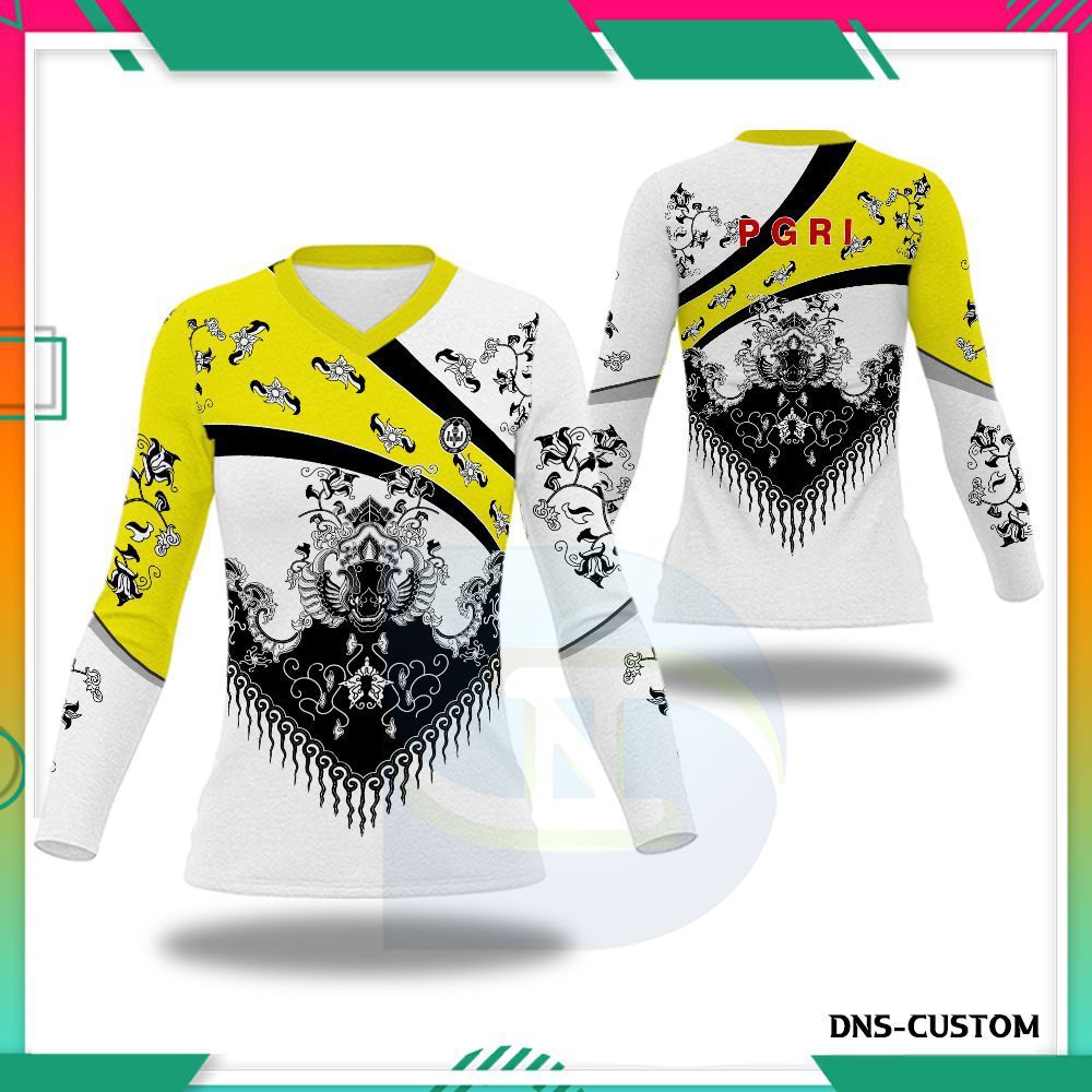 Kaos Jersey PGRI Wanita Fullprint Lengan Panjang