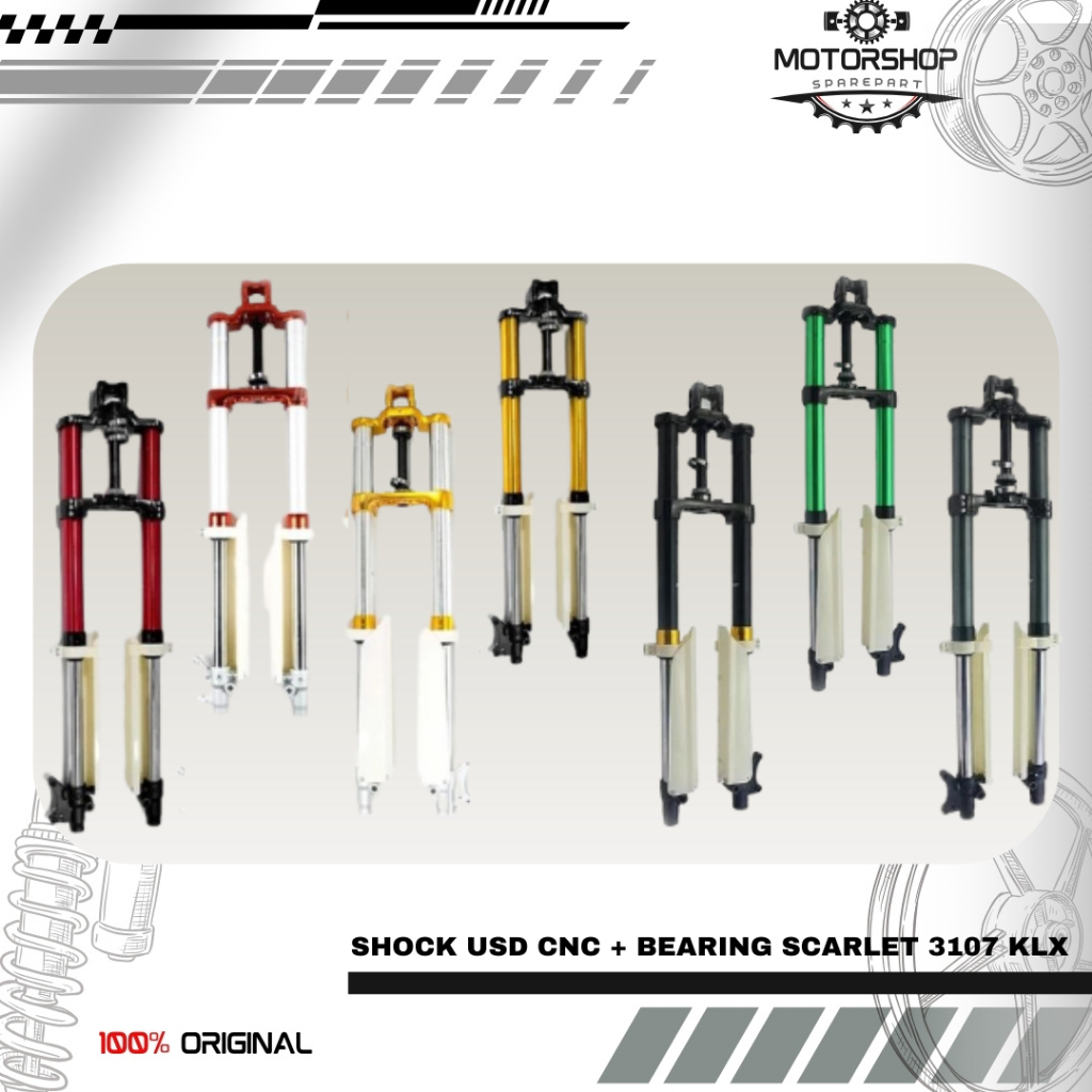 SHOCK UPSIDE  UP SIDE DOWN SCARLET KLX 3107 SCARLET RACING SUDAH BERIKUT KOMSTIR