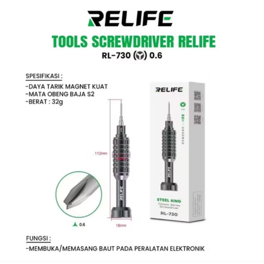 OBENG RELIFE RL-730 (+ 1.5) - (Y 0.6) - OBENG BAJA MAGNETIC