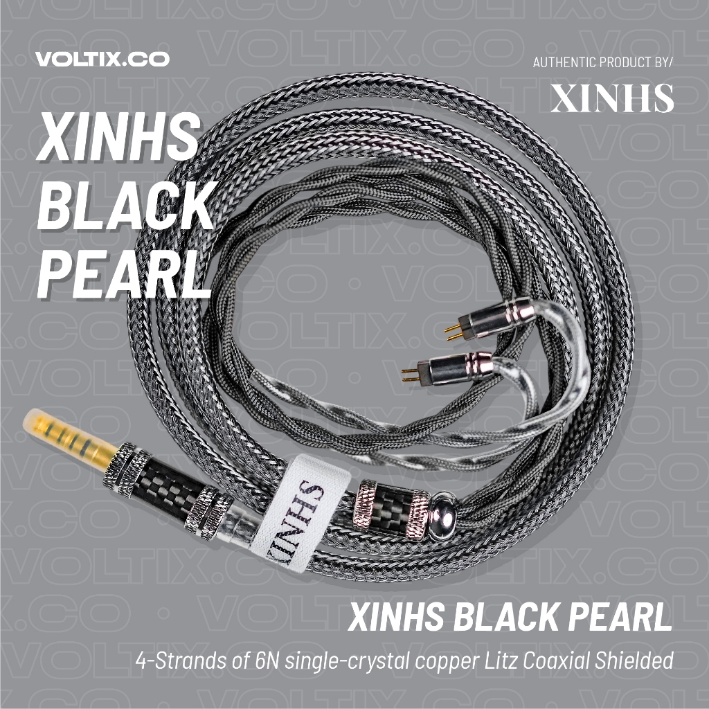 XINHS Black Pearl 4-Strands of 6N single-crystal copper Litz Coaxial Shielded In Ear Monitor Cable