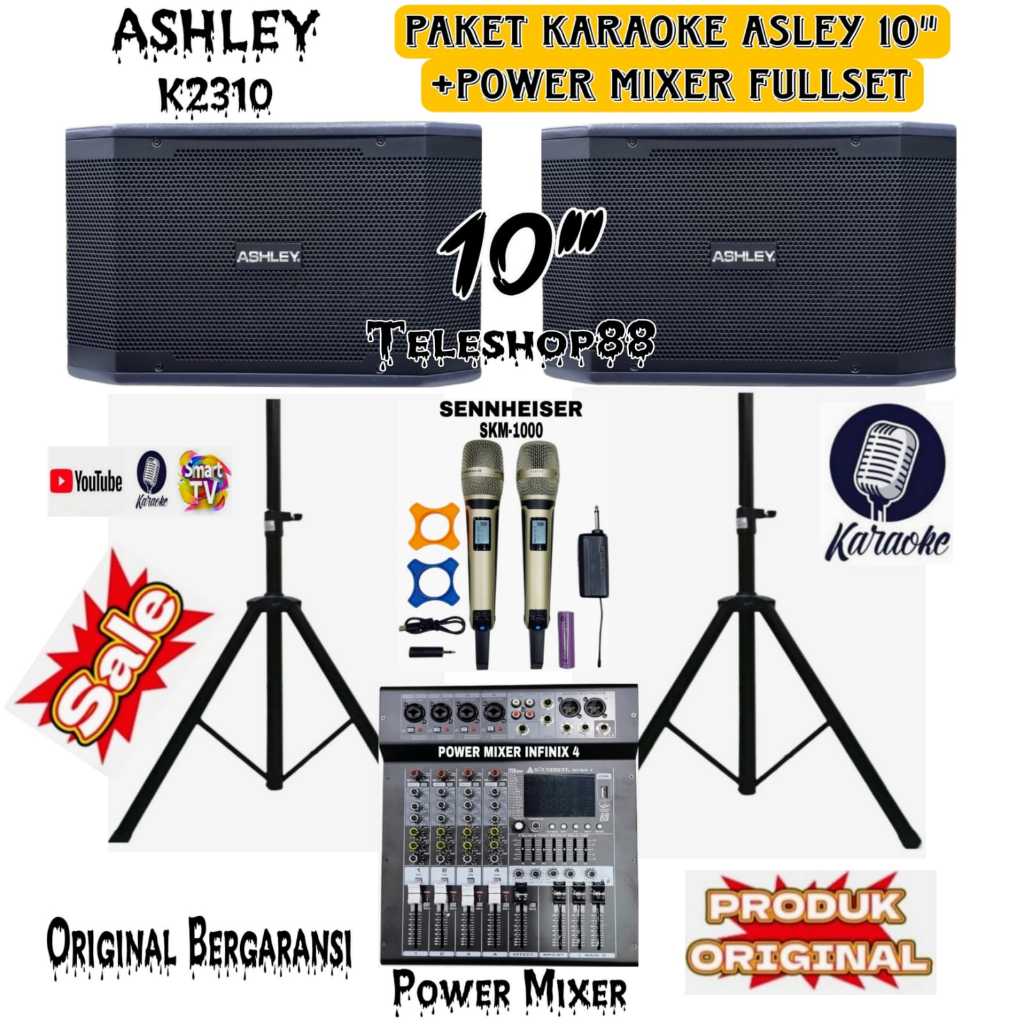 Paket karaoke premium speaker pasif ASHLEY K2310 K 2310 original full set