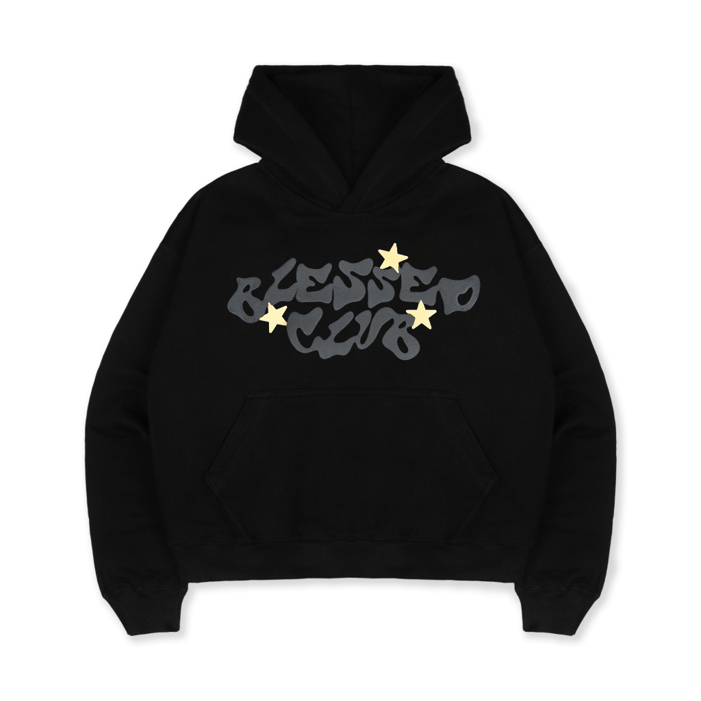 Barley Division Lory Black Hoodie Boxy