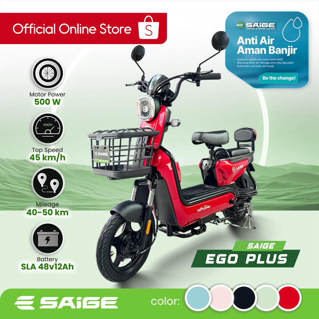 SEPEDA LISTRIK RODA 2 | SAIGE EGO PLUS NFC