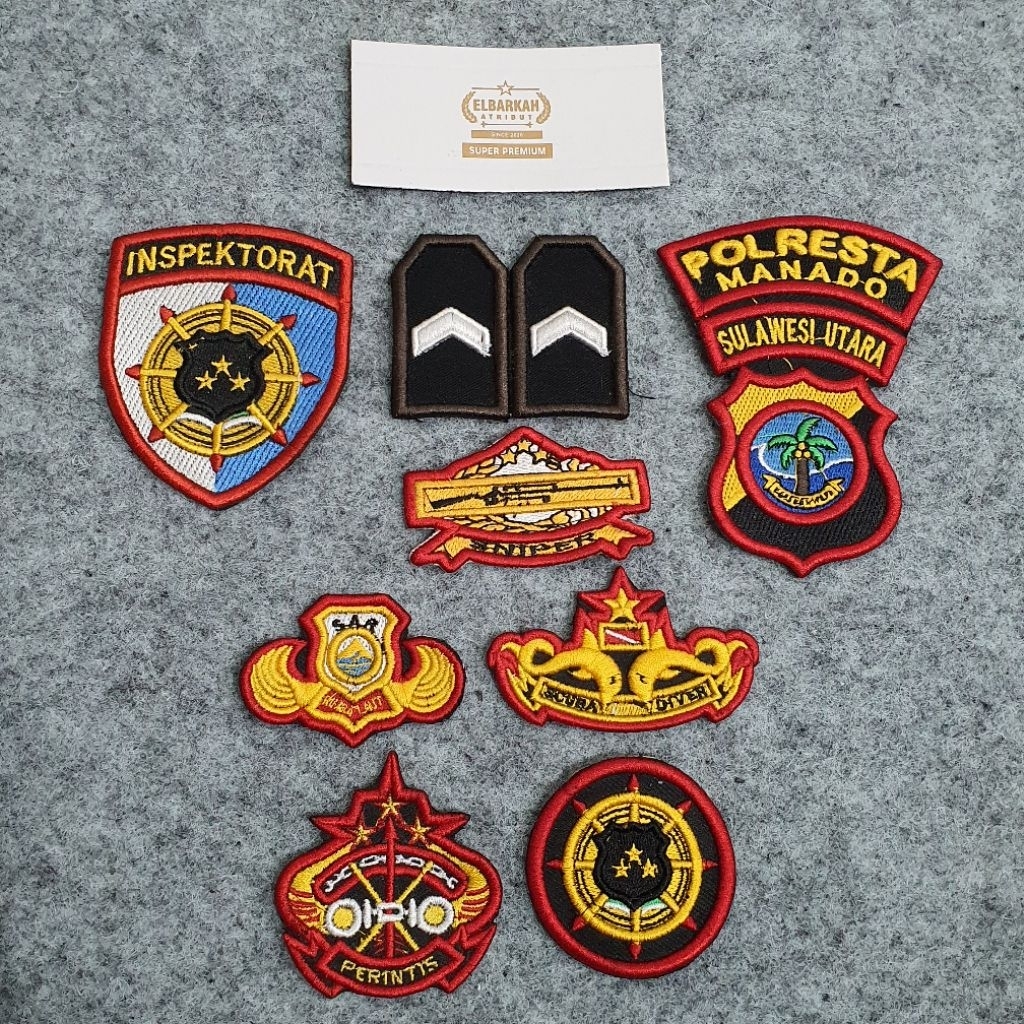 Satu Set Bet Bordir Inspektorat Polri Timbul 3D super premium High Quality