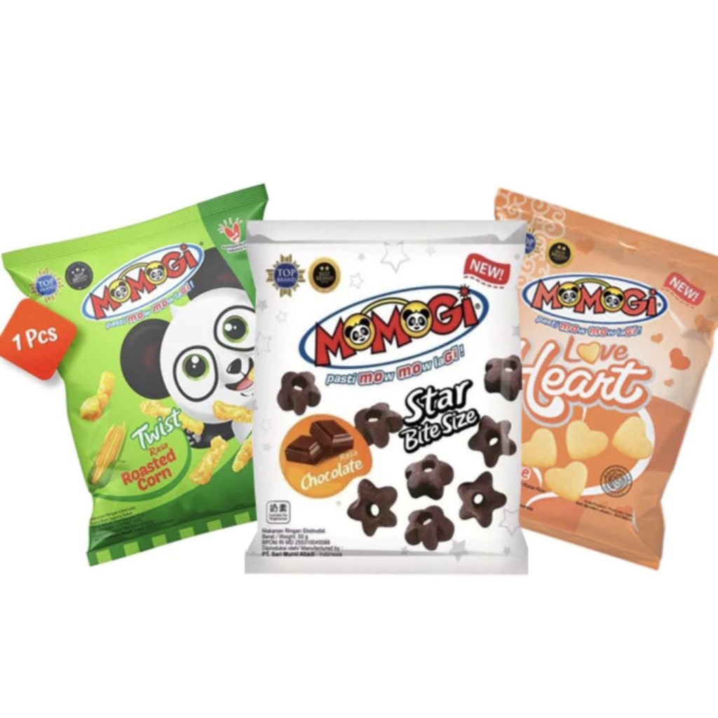 Momogi Twist Roasted Corn / Love Heart Cheese / Star Chocolate 10 x 20g