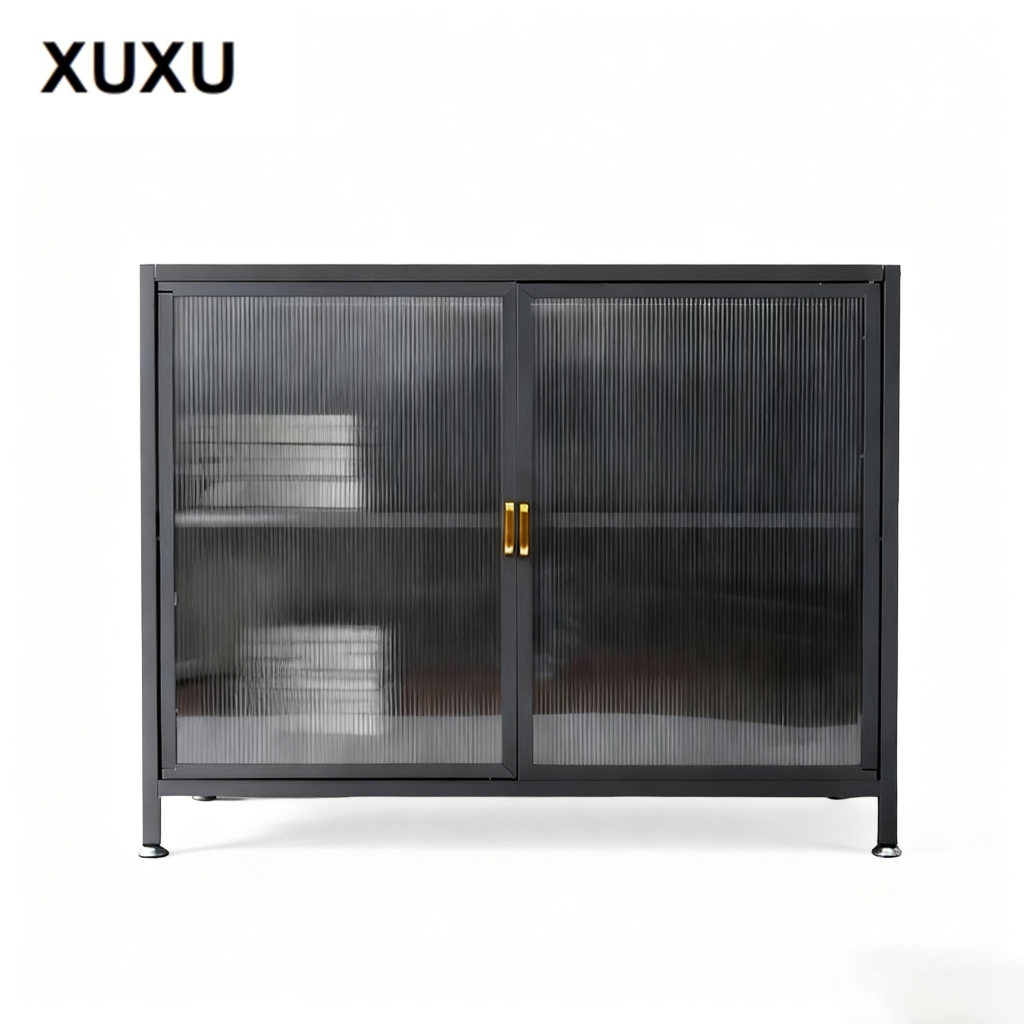 XUXU Lemari Dapur Baja Karbon Rak Dapur Besi Serbaguna Lemari Dapur Minimalis Rak Oven Microwave