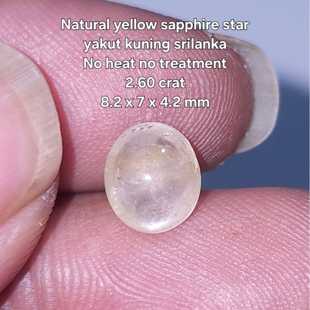 Natural yellow sapphire star ceylon yakut kuning safir srilanka no treatment