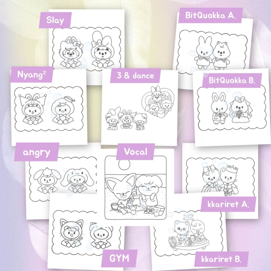 BUKU MENGENAI SKZOO SKZ STRAY KIDS STRAYKIDS GAMBAR KERTAS CRAYON SPIDOL PENSIL WARNA ANAK KREATIF L