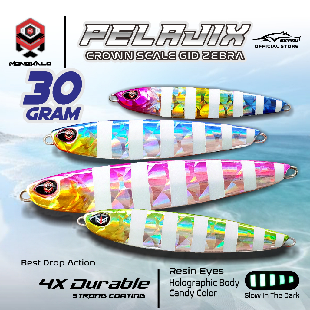 Metal Jig 30 Gram Micro Jig 30 Gram Mongkalo Pelajix GID ZEBRA Umpan Lures Sisik Besar Mikro Jig Ump