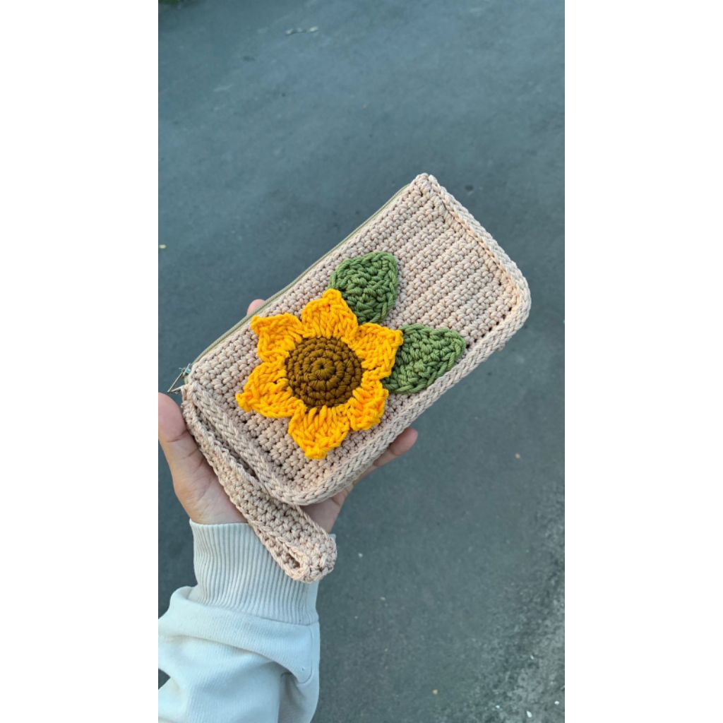 Dompet rajut 2 ruang | dompet HP