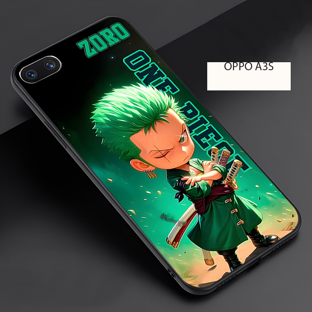 (FC6) Softcase Kaca Glossy For OPPO A3S - Motif Anime  - Casing Anti Pecah Anti Gores dan Kotoran