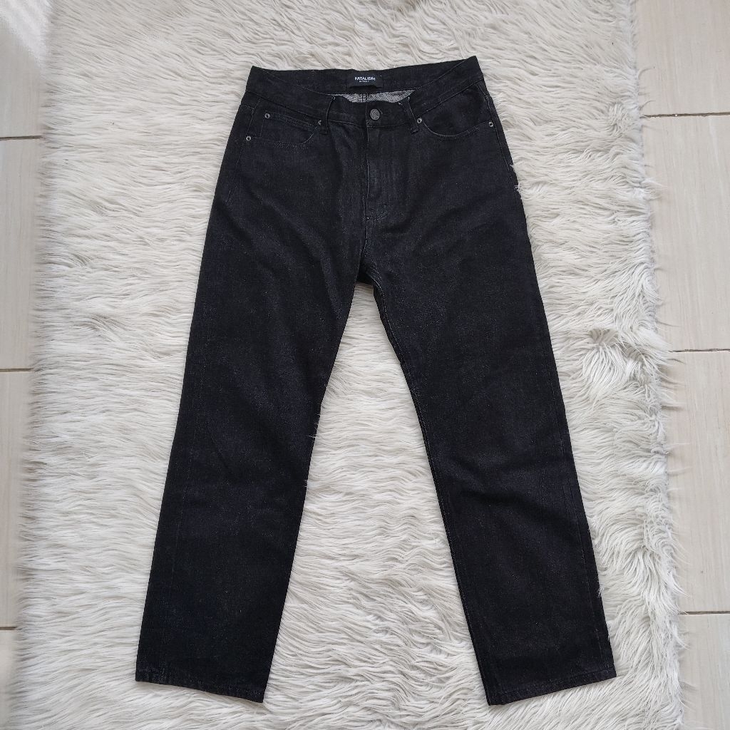 Fatalism Modern Black Raw Straight Fit Jeans