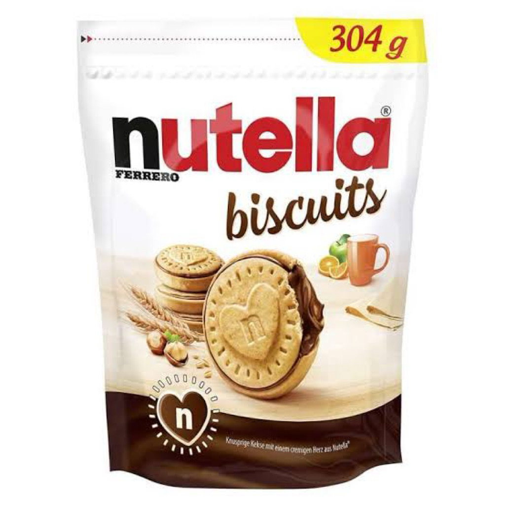 READY STOCK ‼️‼️‼️ Ferrero Nutella Biscuits Pouch 304g | Biskuit Coklat Nutella dari Arab Saudi