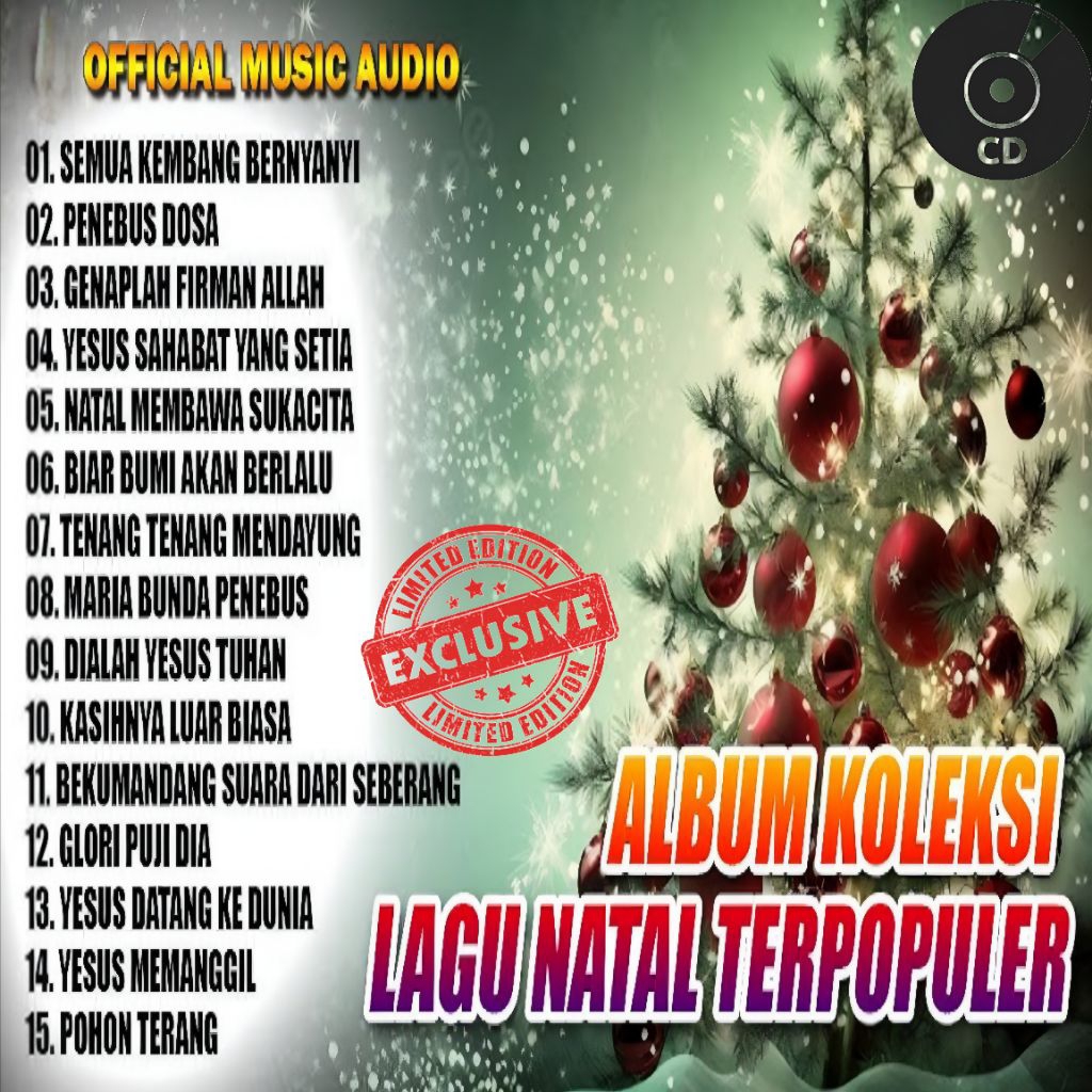 KASET CD LAGU ALBUM KOLEKSI ALBUM NATAL TERPOPULER - KASET CD AUDIO LAGU NATAL - KASET LAGU HARI NAT