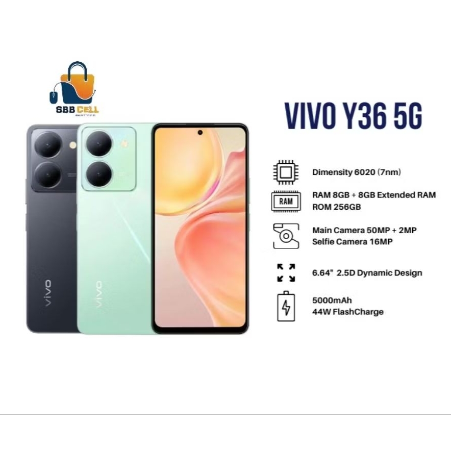 HP VIVO Y36 5G 8/256 GB - VIVO Y 36 5G RAM 8GB ROM 256GB GARANSI RESMI VIVO