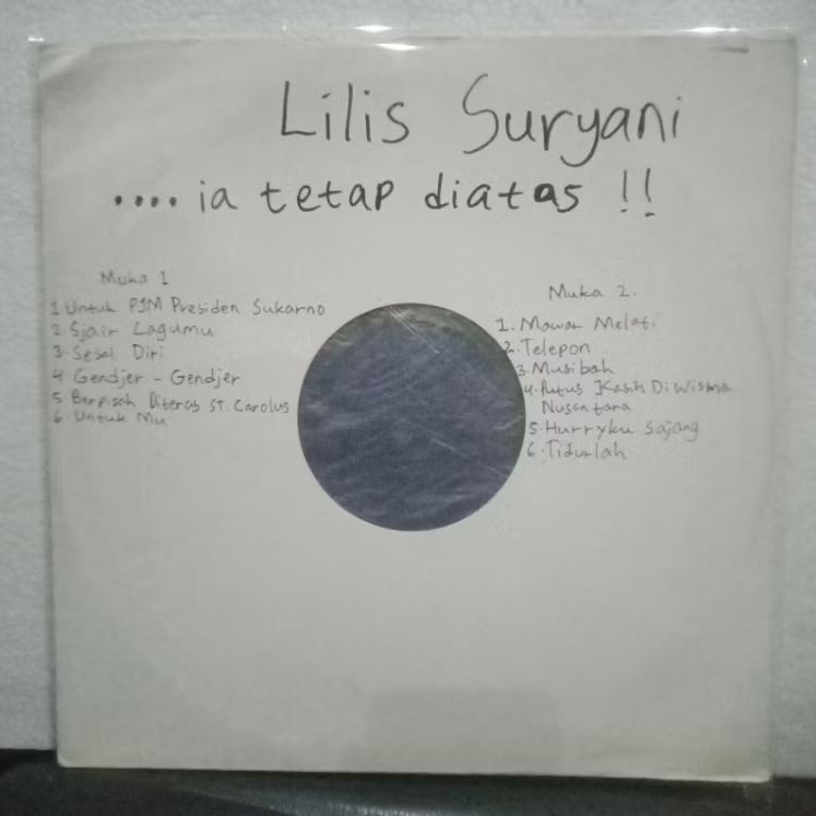 Vinyl Piringan Hitam 12 inch Lilis Surjani - ia tetap di atas  - Gendjer Gendjer - Untuk PJM Preside