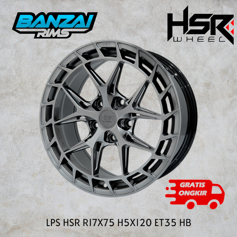 velg mobil bmw r17 lebar 7,5 et 35 pcd 5x120 /velg racing hsr lps r17 untuk bmw range rover byd seal