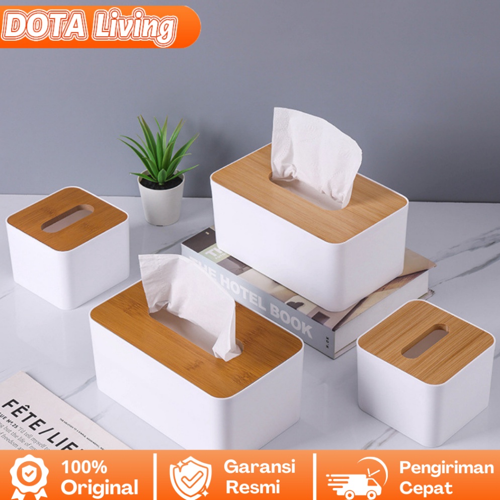 Hot Item DOTA Living tempat tissue kotak tempat tisu aesthetic estetik kayu minimalis transparan rak