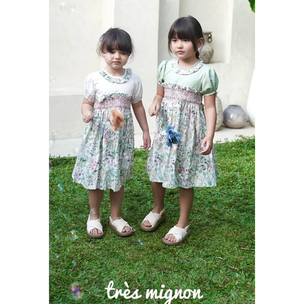 preloved smocked dress strawberry flowers 1-2t handsmocked dress not naluri for little ones