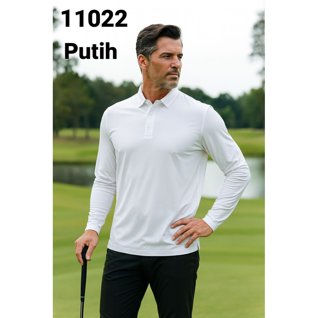 Kaos Olahraga Pria tenis Golf lengan panjang