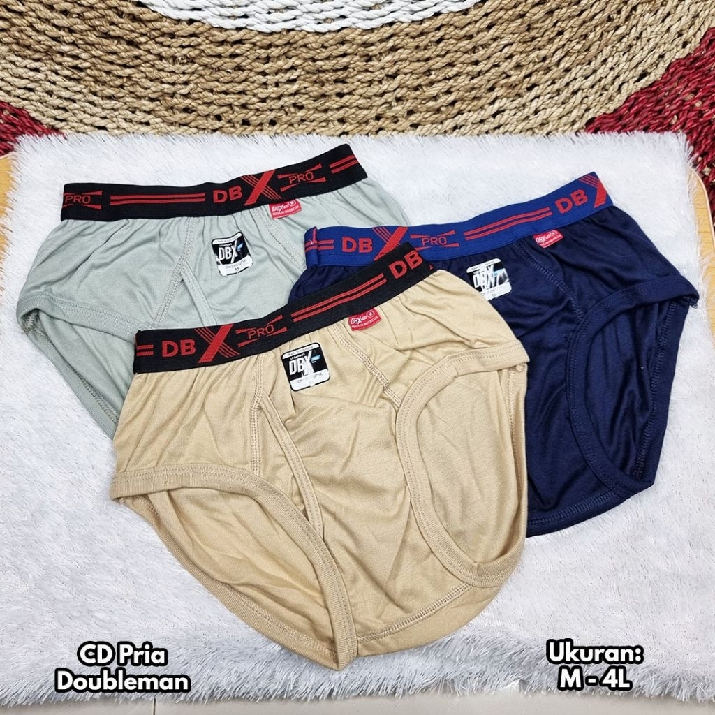 (3 Pcs) Celana Dalam Pria Double Man DBX pro karet elastis celana dalam dewasa Murah