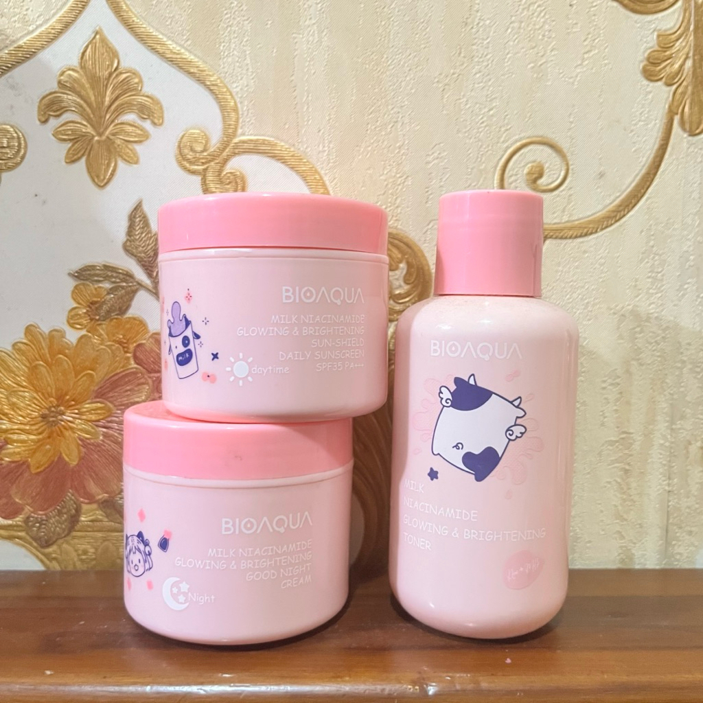 PRELOVED 1 PAKET BIOAQUA Milk Niacinamide Glowing & Brightening