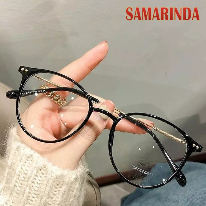 KACAMATA KDB6 Bulat Bening Gaya Korea Kaca Mata Anti Radiasi Samarinda