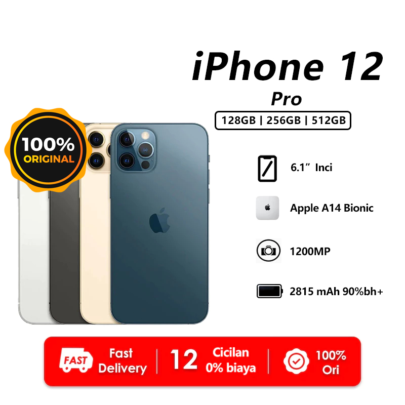 iPhone 12 Pro 128GB/256GB SECOND Fullset Original 100%  Toko iPhone bekas