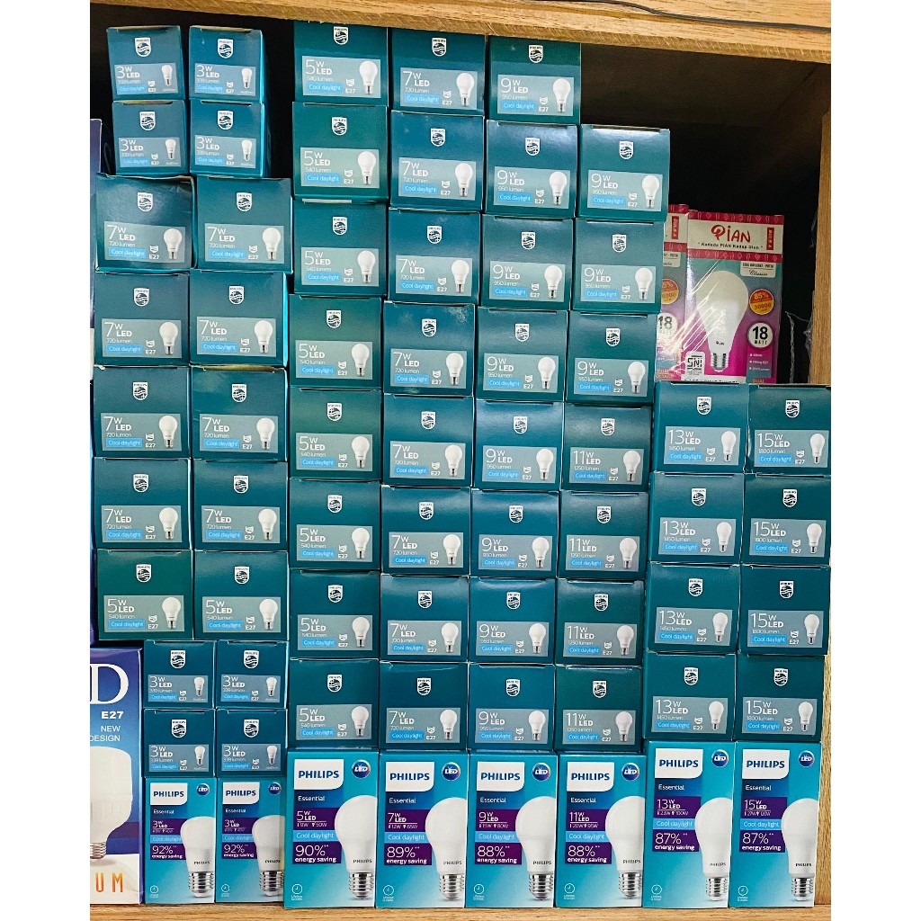 LAMPU ESSENTIAL LED PHILIPS E27 LED PUTIH / COOL DAYLIGHT 3 5 7 9 11 13 15 W / BALON ESSENTIAL LED S