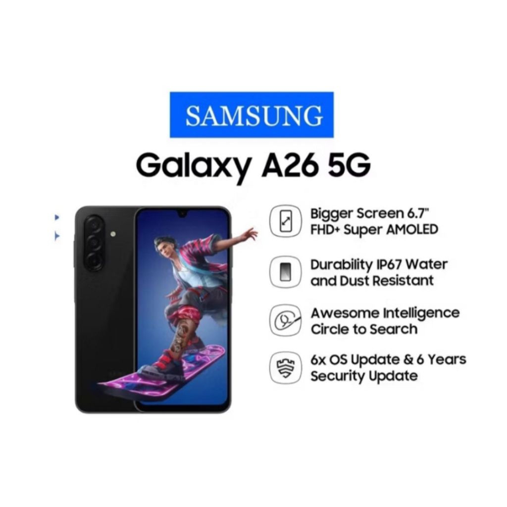 HP SAMSUNG GALAXY A26 5G 8/256 GB - SAMSUNG A26 5G RAM 8GB ROM 256GB GARANSI RESMI